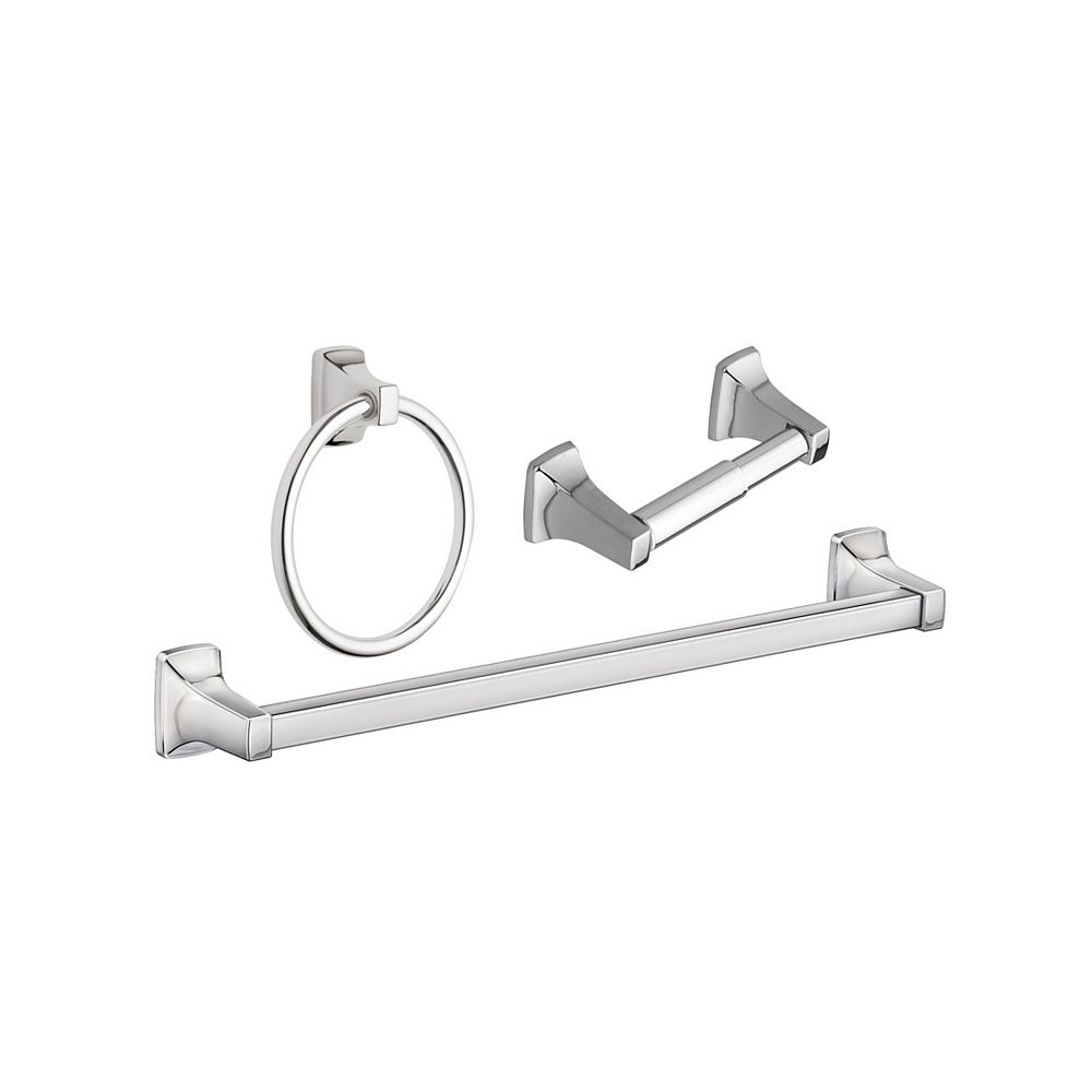 MOEN Adler Bath Hardware Kit in Chrome (3Piece) with Towel Ring, 18