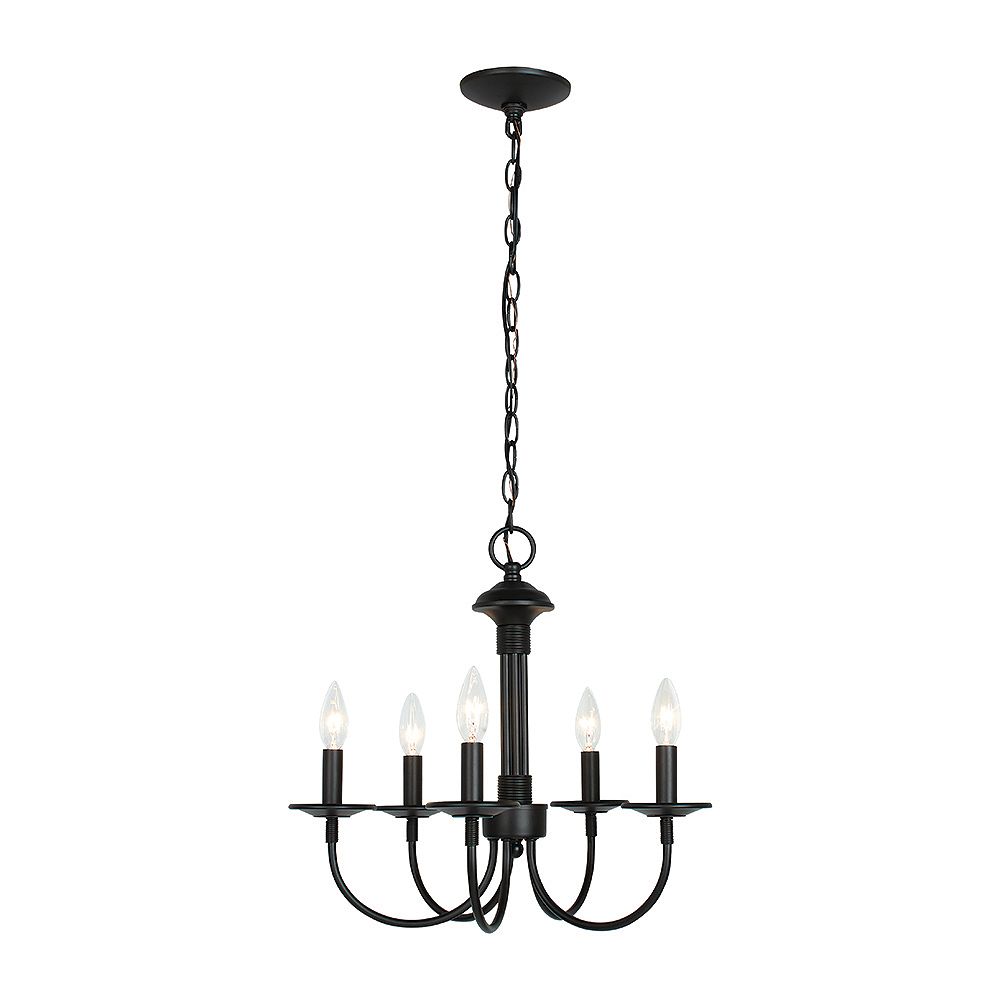 Hampton Bay 5Light Chandelier in Black with Matching Canopy The Home Depot Canada