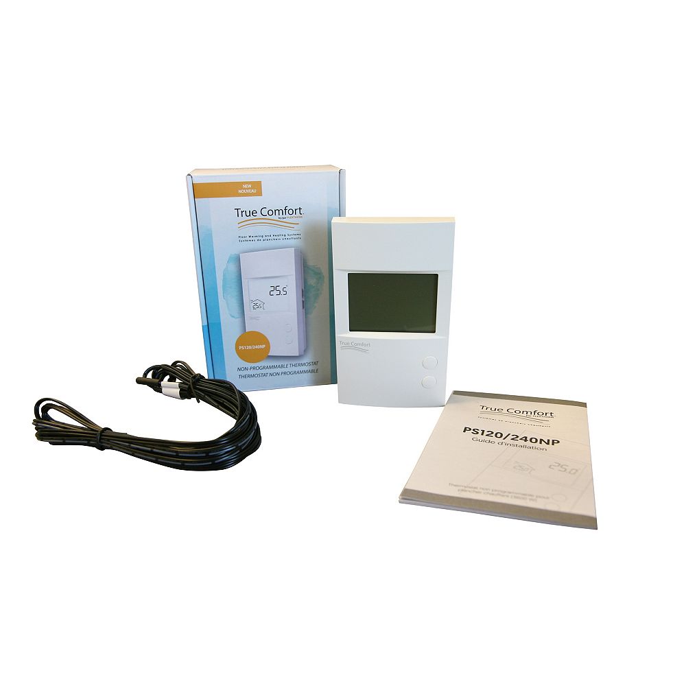True Comfort Wifi Programmable Thermostat 120 240 V For Floor Heating Systems The Home Depot Canada