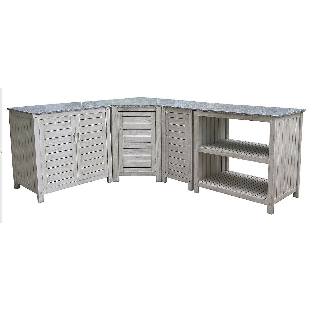 HDG Hayman 4Piece Brushed Grey Outdoor Kitchen Cupboard Set The Home