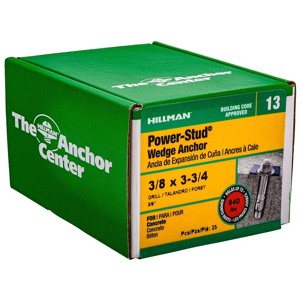 Hillman 3/8inch x 33/4inch PowerStud+ SD1 Anchor in Zinc 25 Pack