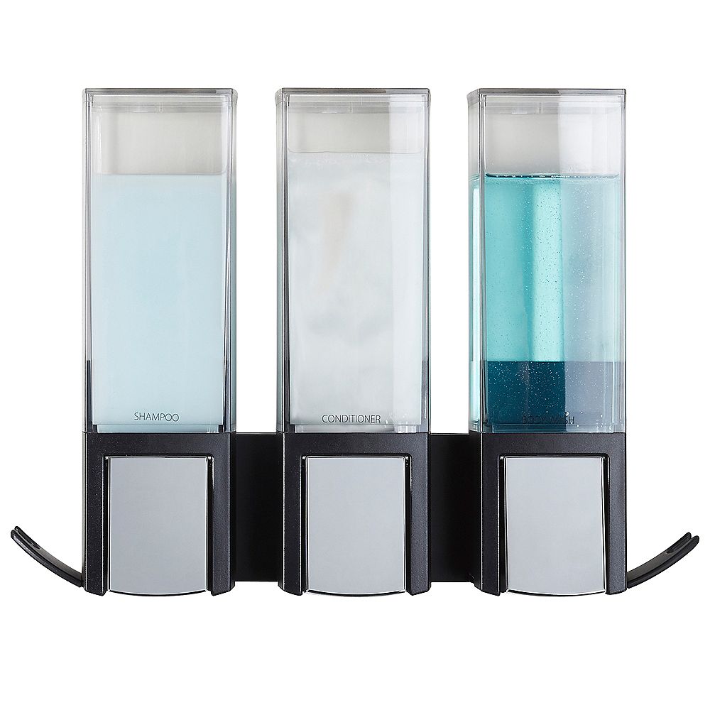 Better Living CLEVER Triple Soap and Shower Dispenser Black The Home