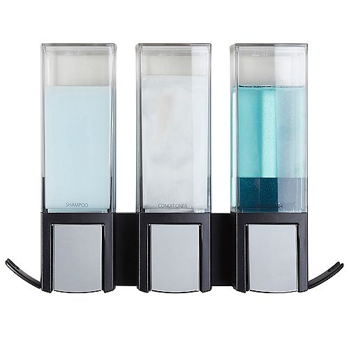 CLEVER Triple Soap and Shower Dispenser Black