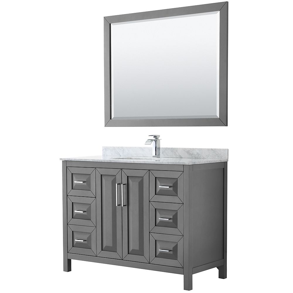 Wyndham Collection Daria 48 Inch Single Vanity In Dark Gray