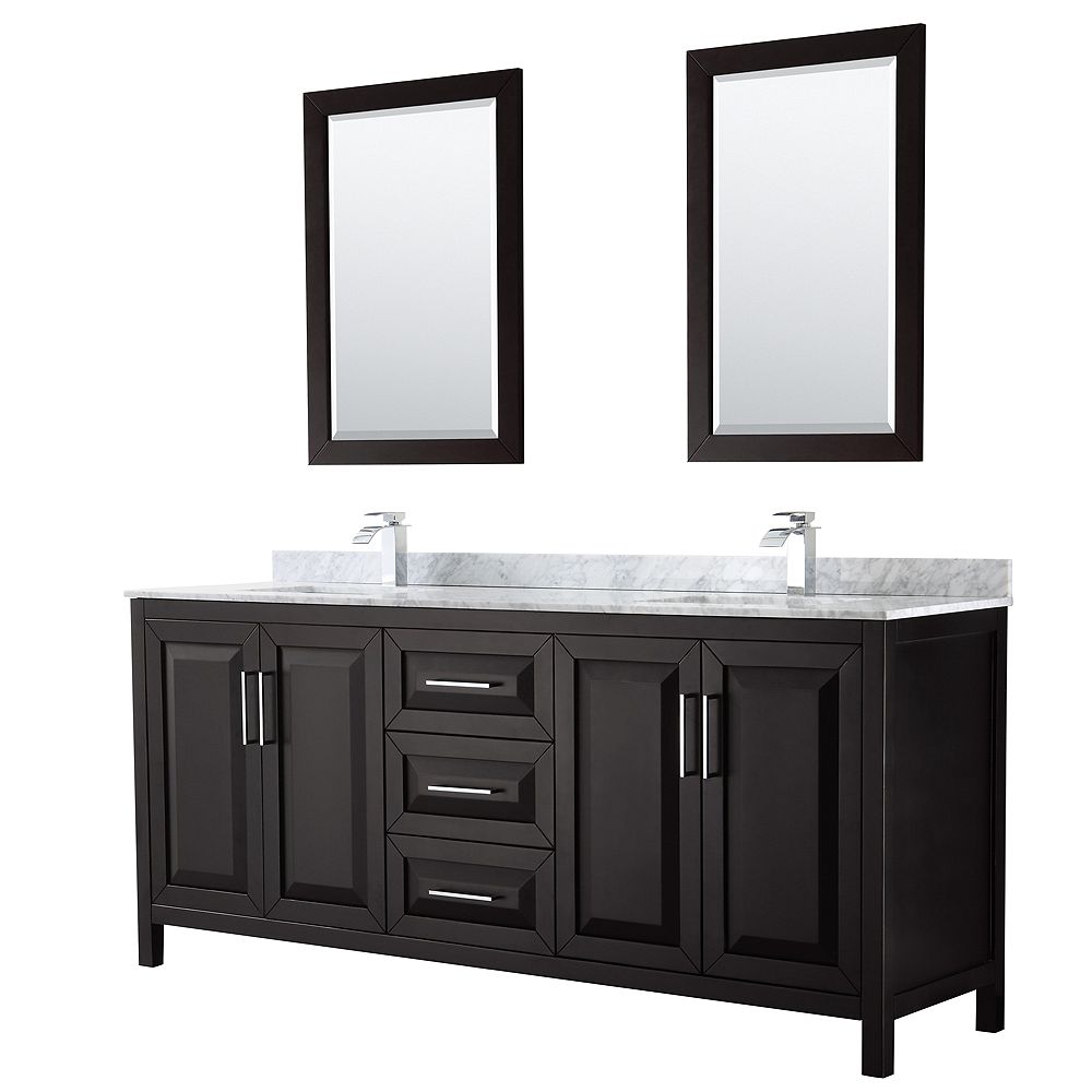 Wyndham Collection Daria 80 Inch Double Vanity In Dark Espresso