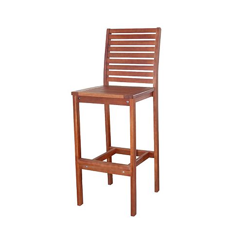 Malibu Outdoor Patio Wood Bar Chair