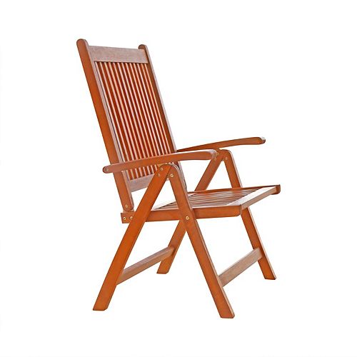 Malibu 5-Position Wood Patio Reclining Chair