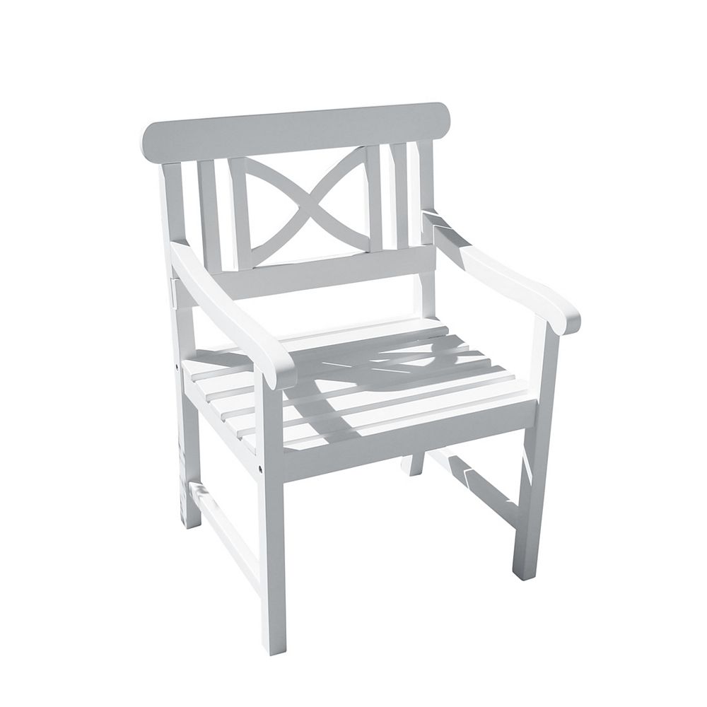 Vifah Bradley Outdoor Patio Wood Garden Armchair The Home Depot Canada