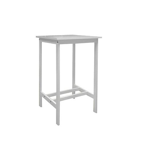 Bradley Outdoor Patio Wood Bar Table in White