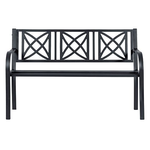 Paracelsus 4-ft Metal Garden Bench in Black