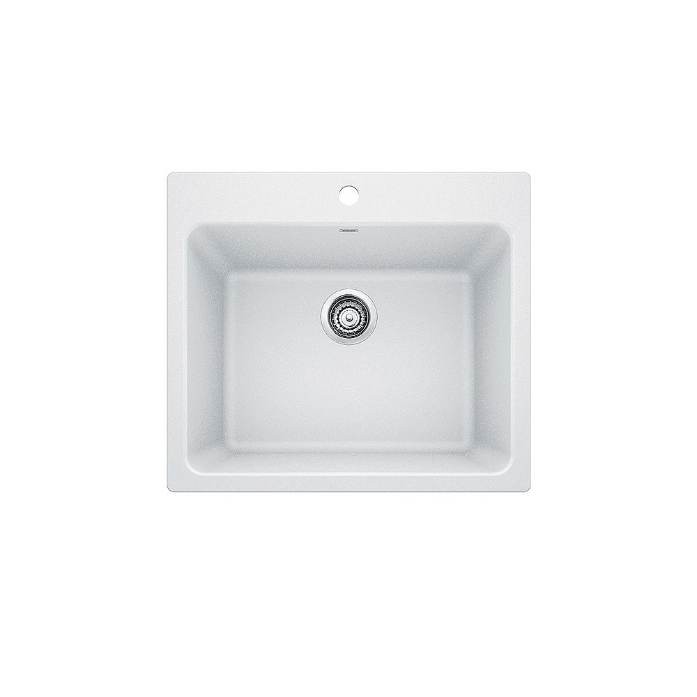 Blanco Liven Single Bowl Undermount Or Drop In Dual Mount Laundry Sink Silgranit White The Home Depot Canada