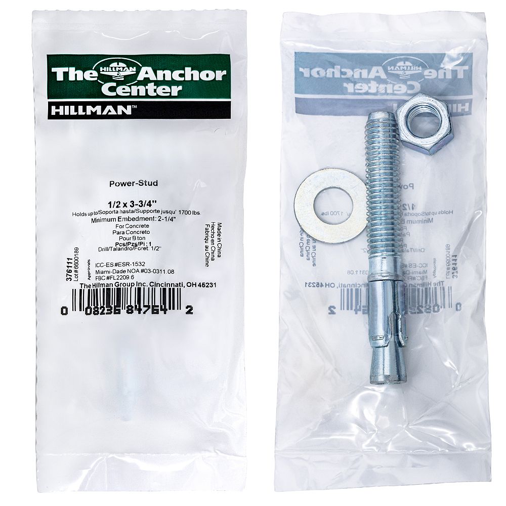 Hillman 1/2inch x 33/4inch PowerStud+ SD1 Anchor in Zinc 1 Pack