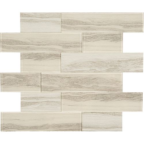 Glass Grey marble Oblong 11.4 X 11.6 Single Sheet Peel and Stick