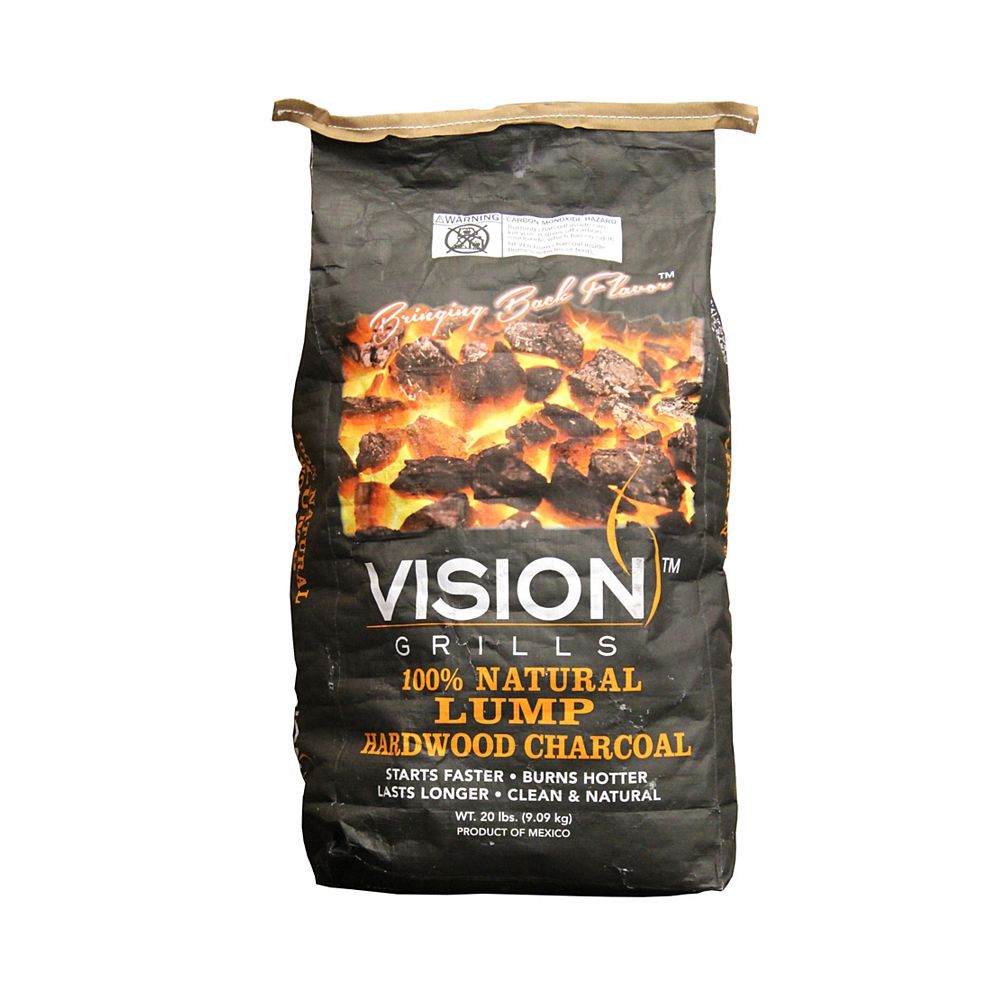 Vision Grills 100% Natural 20 lb. Hardwood Lump Charcoal | The Home ...