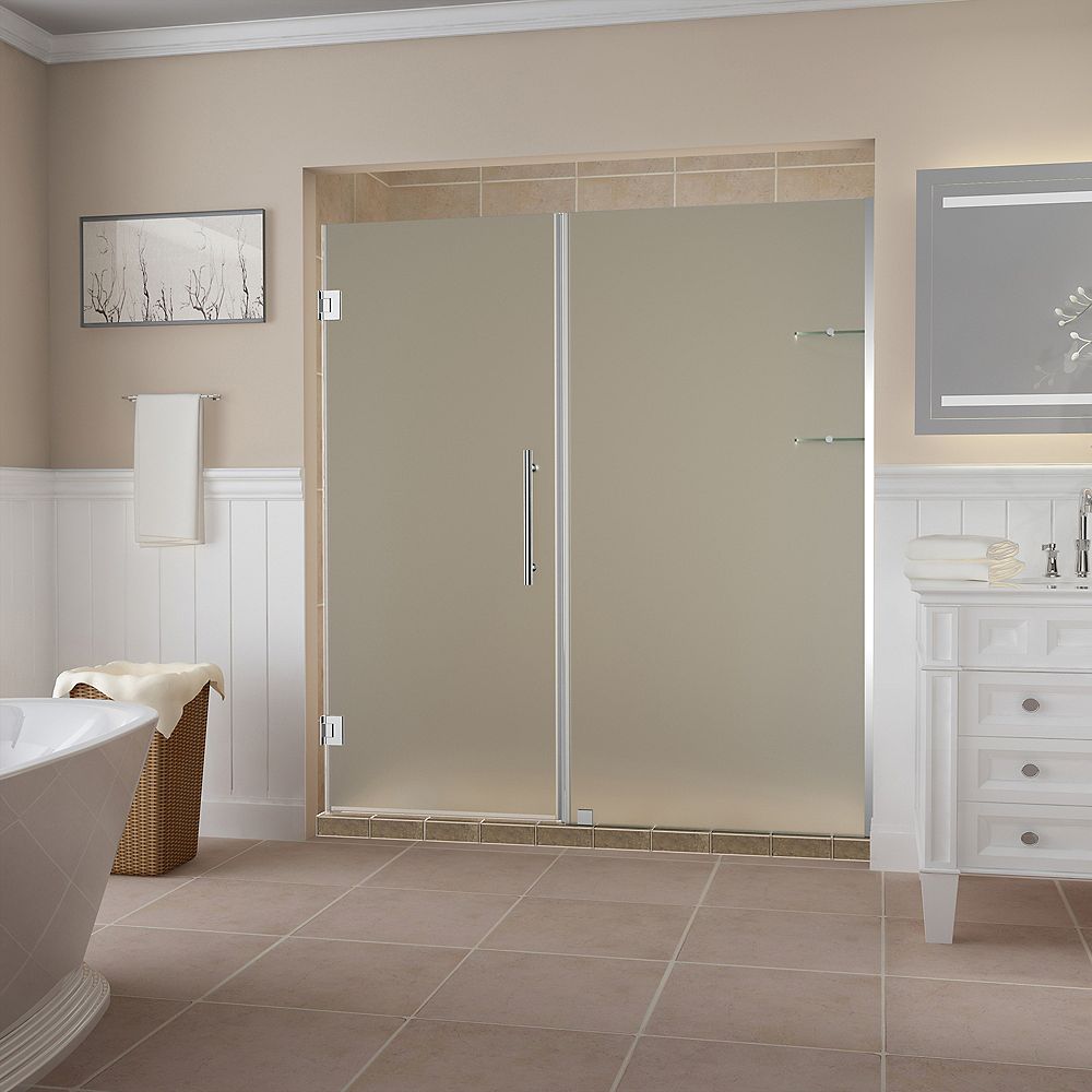 Aston Belmore GS 57.25 - 58.25 x 72 inch Frameless Hinged Shower Door w ...