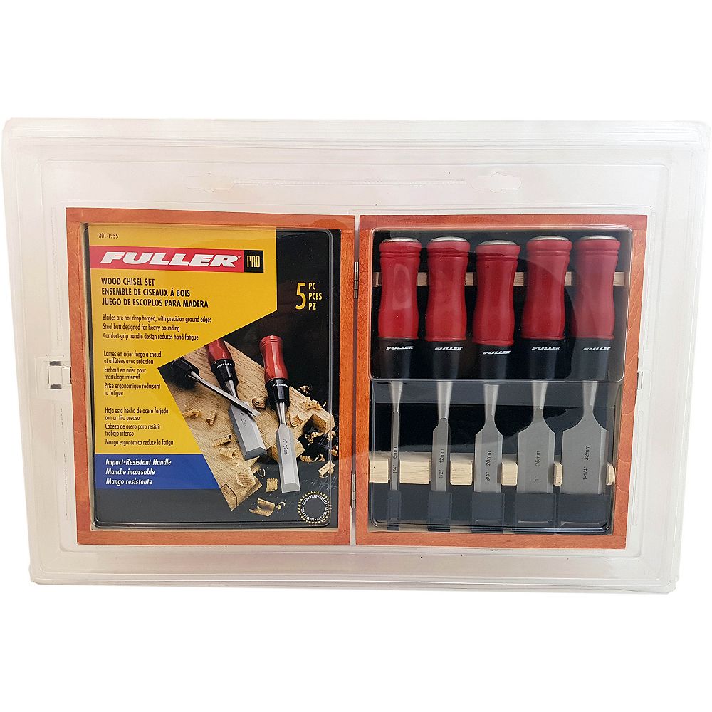 Fuller Precision-Ground Wood Chisel Set in Keepsake Storage Box (5 ...