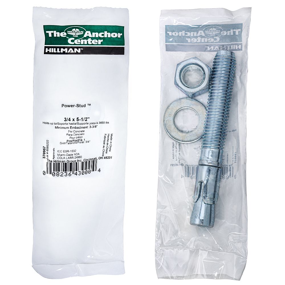 Hillman 3/4inch x 51/2inch PowerStud+ SD1 Anchor in Zinc 1 Pack