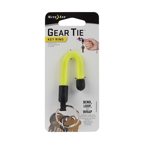 Nite Ize Nite Ize Gear Tie Key Ring, Bendable, Wrappable Keychain, Neon Yellow