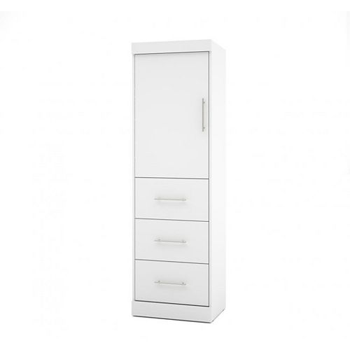 Nebula 25 inch Storage unit with door & drawers - White