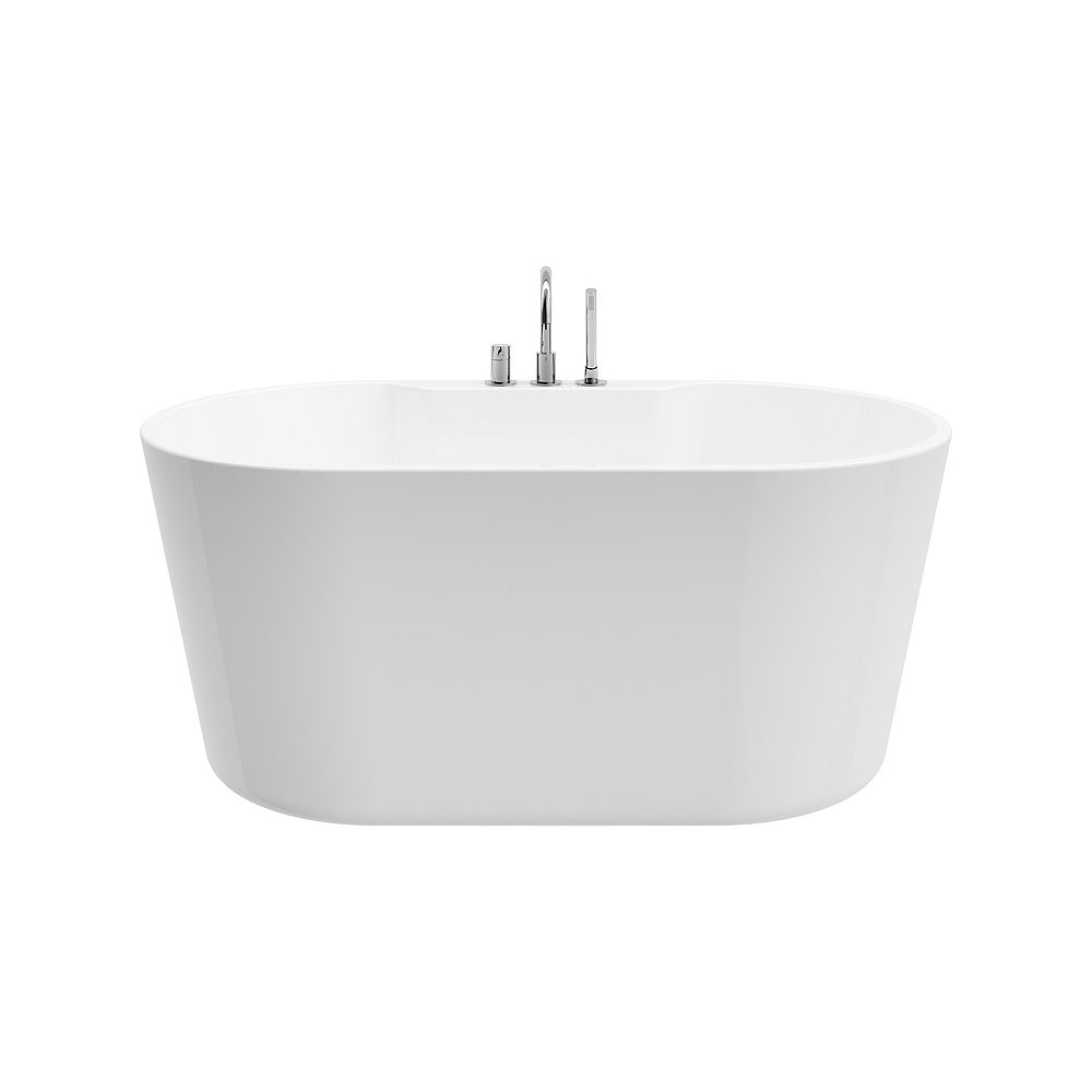 A E Bath And Shower Coral 56 Inch Acrylic Freestanding Flatbottom Bathtub In White All In The Home Depot Canada