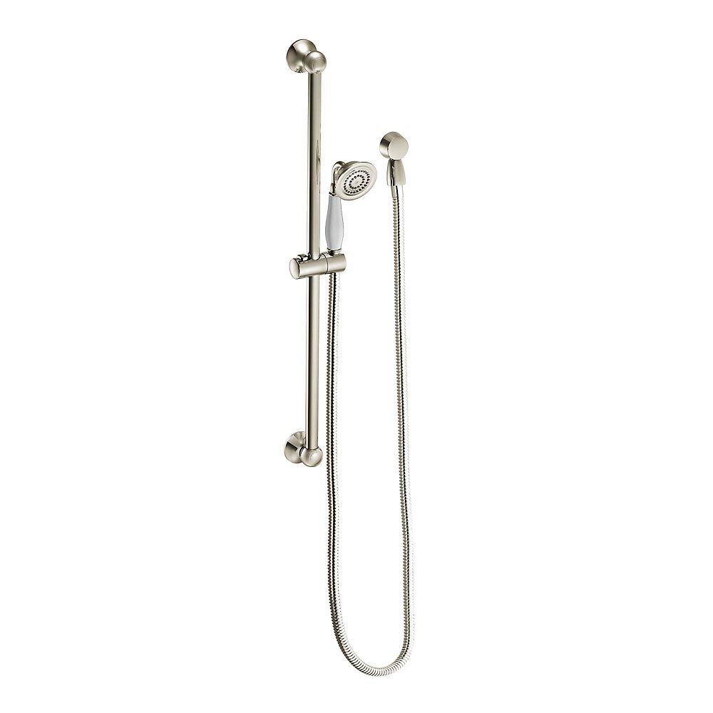 MOEN Weymouth 1Spray Handheld Hand Shower with Slide Bar in Nickel The Home Depot Canada