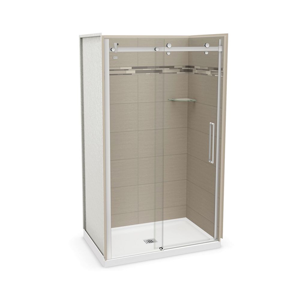 MAAX Utile 48 inch x 32 inch Origin Greige Alcove Shower Kit with