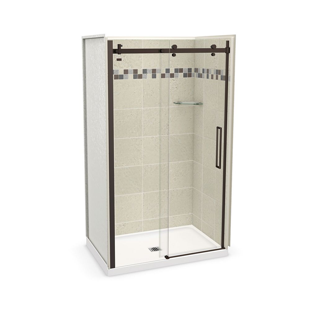MAAX Utile Stone Sahara 48L x 32W x 83H Alcove Shower Kit, Olympia