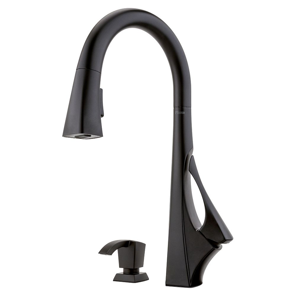 Pfister Venturi Pull Down Kitchen Faucet in Black | The Home Depot Canada