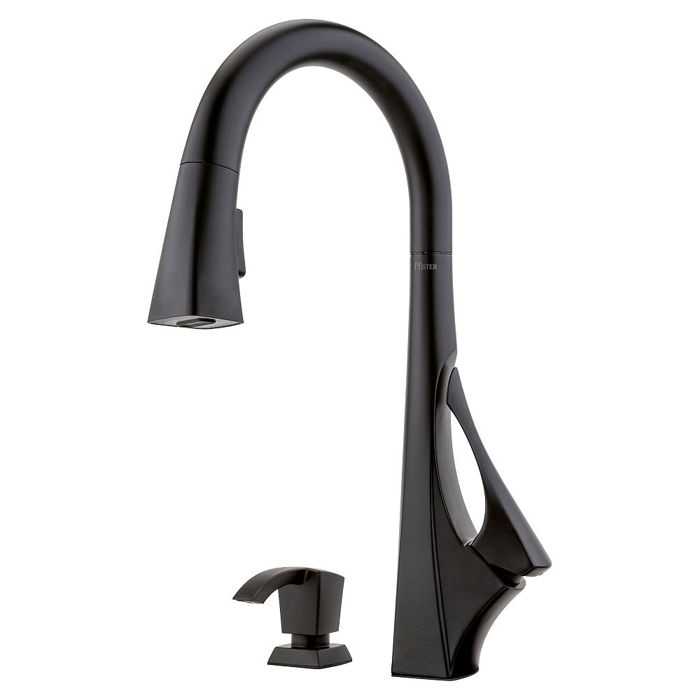 Pfister Venturi Pull Down Kitchen Faucet in Black The Home Depot Canada