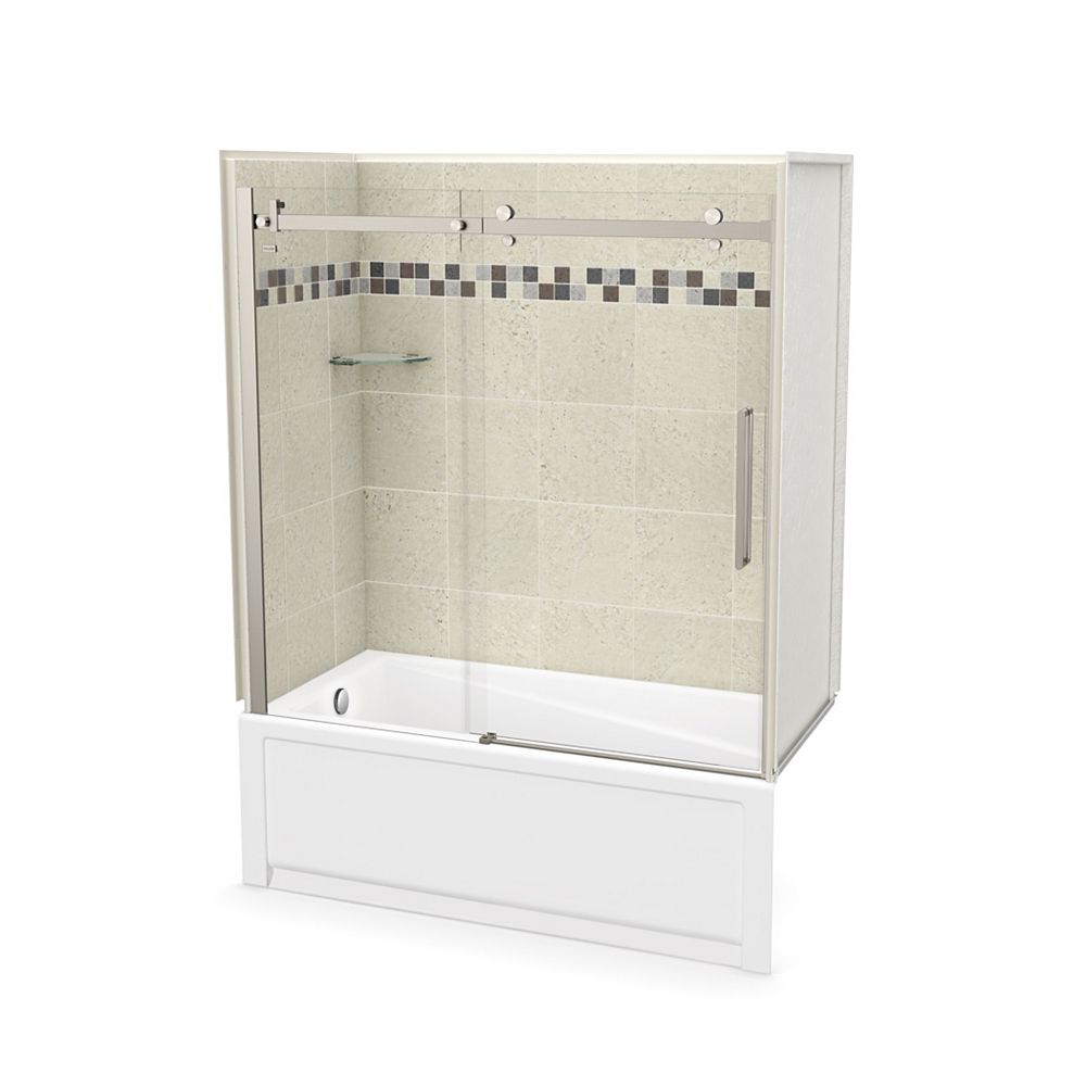 MAAX Utile 60 inch x 30 inch Stone Sahara Tub Wall Kit with Left End