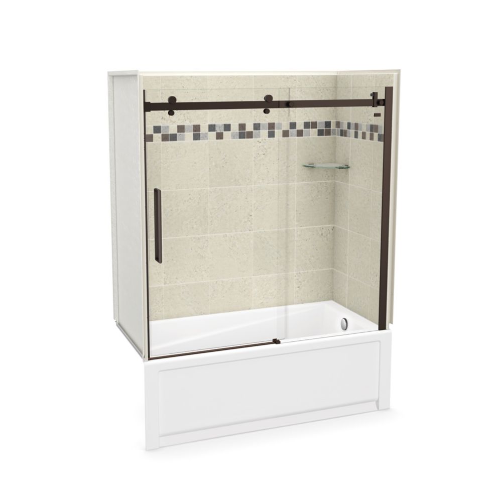 MAAX Utile 60 inch x 30 inch Stone Sahara Tub Wall Kit with Right End