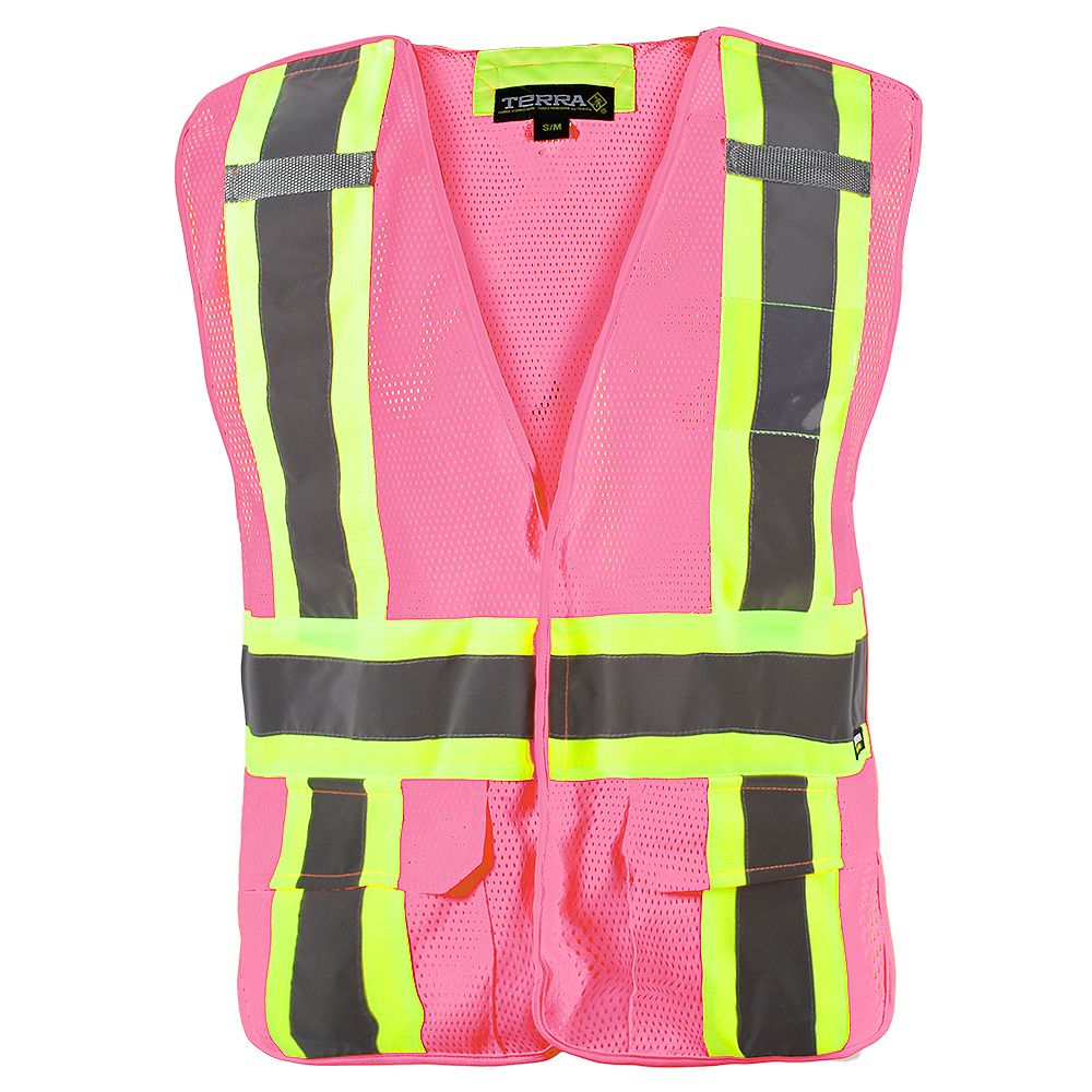 Terra Veste De Securite Detachable 5 Points Haute Visibilite Rose S M Home Depot Canada