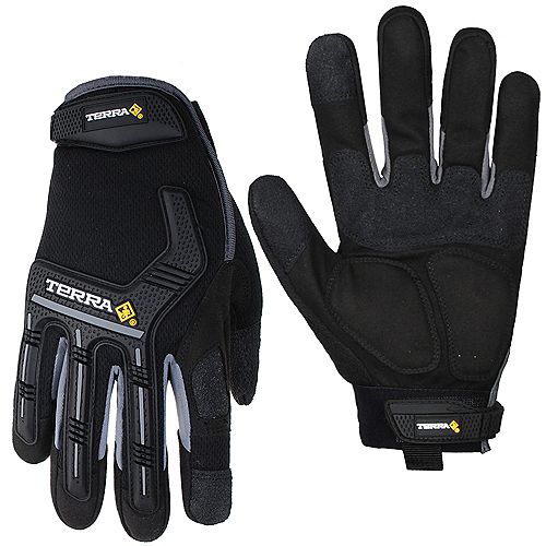 Terra Mechanics Gloves with Synthetic Leather & Paddeld Palm SZ L