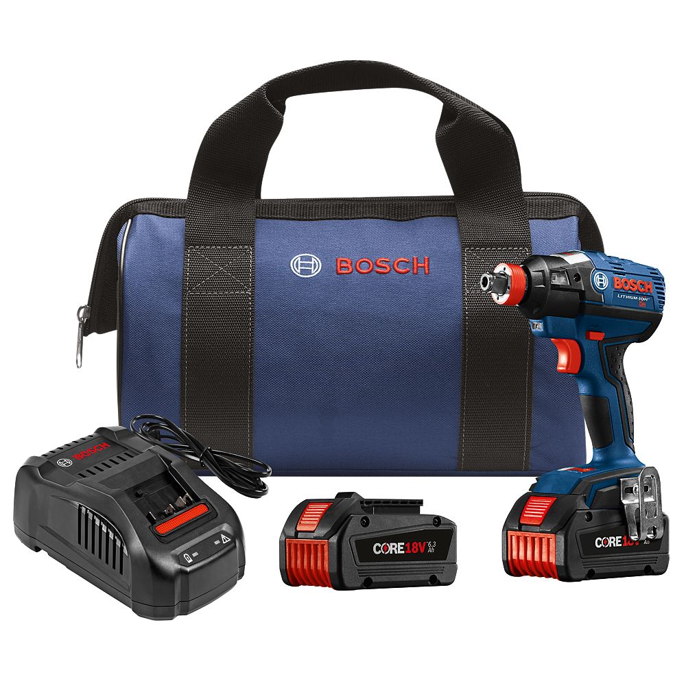 Bosch 18Volt EC Brushless 1/4 inch and 1/2 inch SocketReady Impact Driver Kit with (2) C