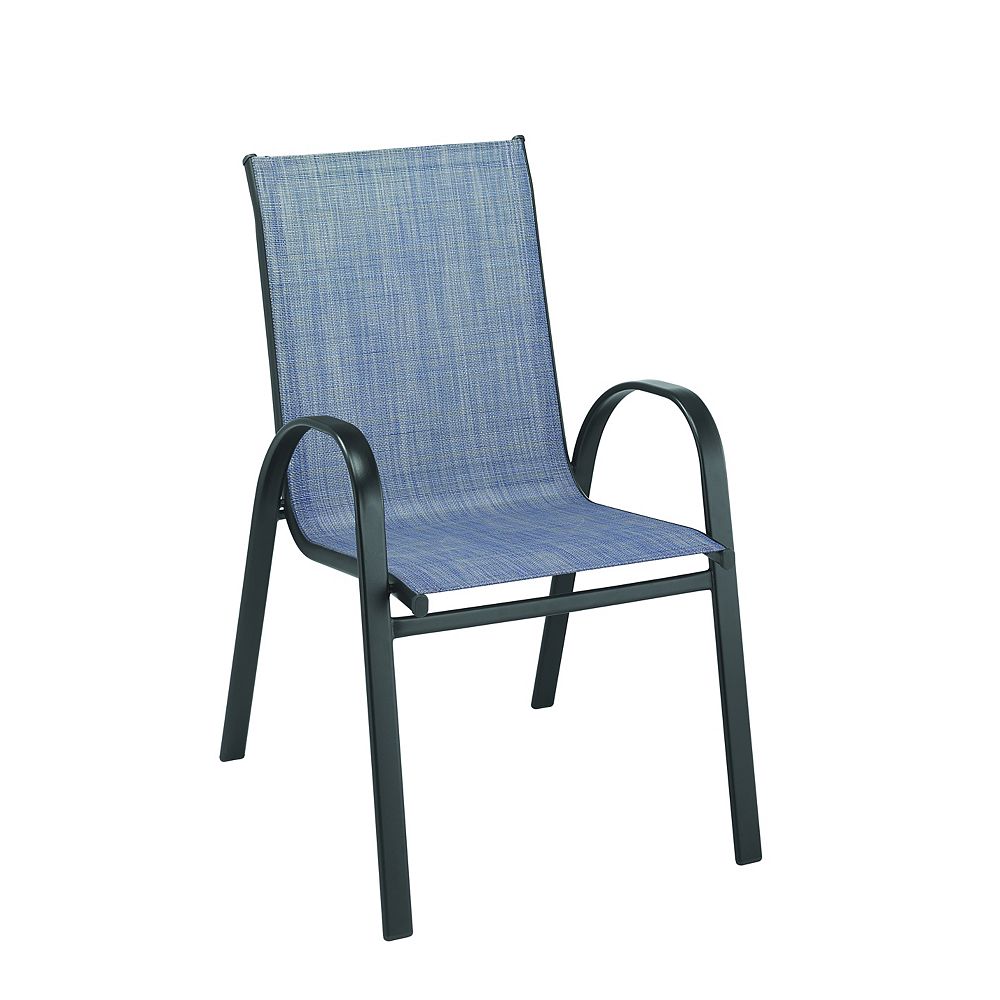 Hampton Bay Mix Match Sling Patio Dining Stack Chair In Denim The Home Depot Canada - Stackable Patio Dining Chairs Canada