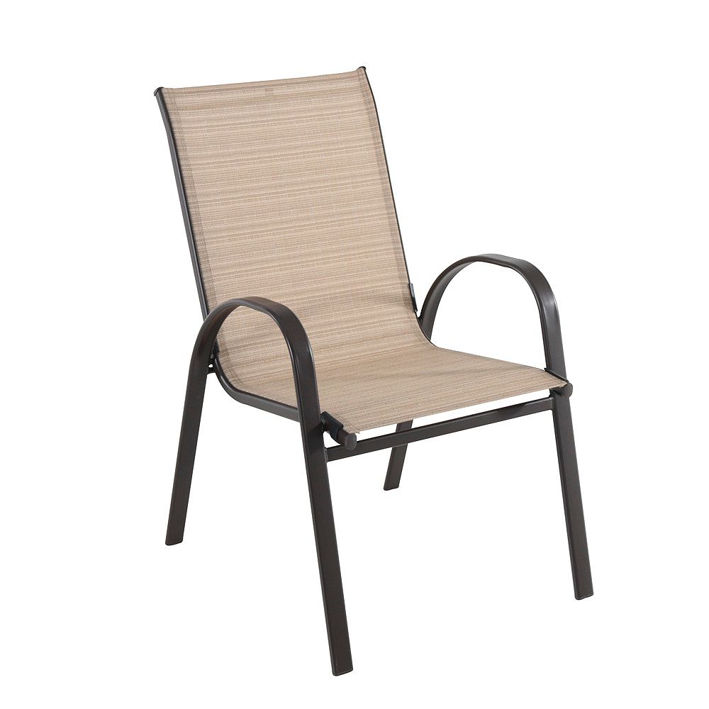 mix  match sling stacking patio dining chair in café