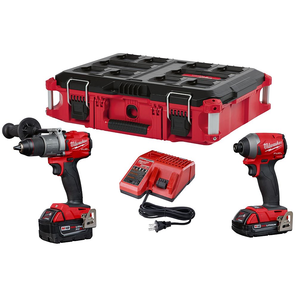 Milwaukee Tool M18 FUEL 18V LithiumIon Brushless Cordless Hammer Drill & Impact Driver Co
