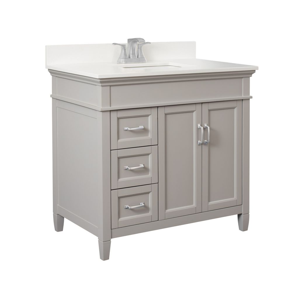 Foremost Ashburn 36 Inch Vanity Combo In Grey With Lily White   P 1001169228 