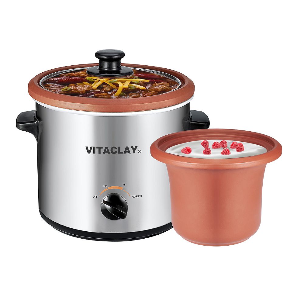 VitaClay 2 in 1 Yogurt Maker/Personal Slow Cooker with HighFired Clay