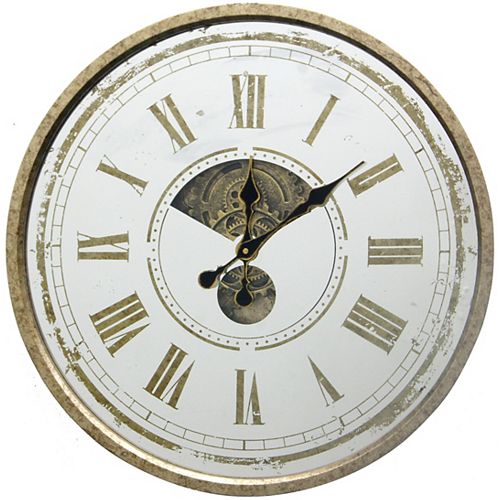 24-inch D MIRRORED CLOCK, Decorative Clock with mirrored face, Ready to Hang