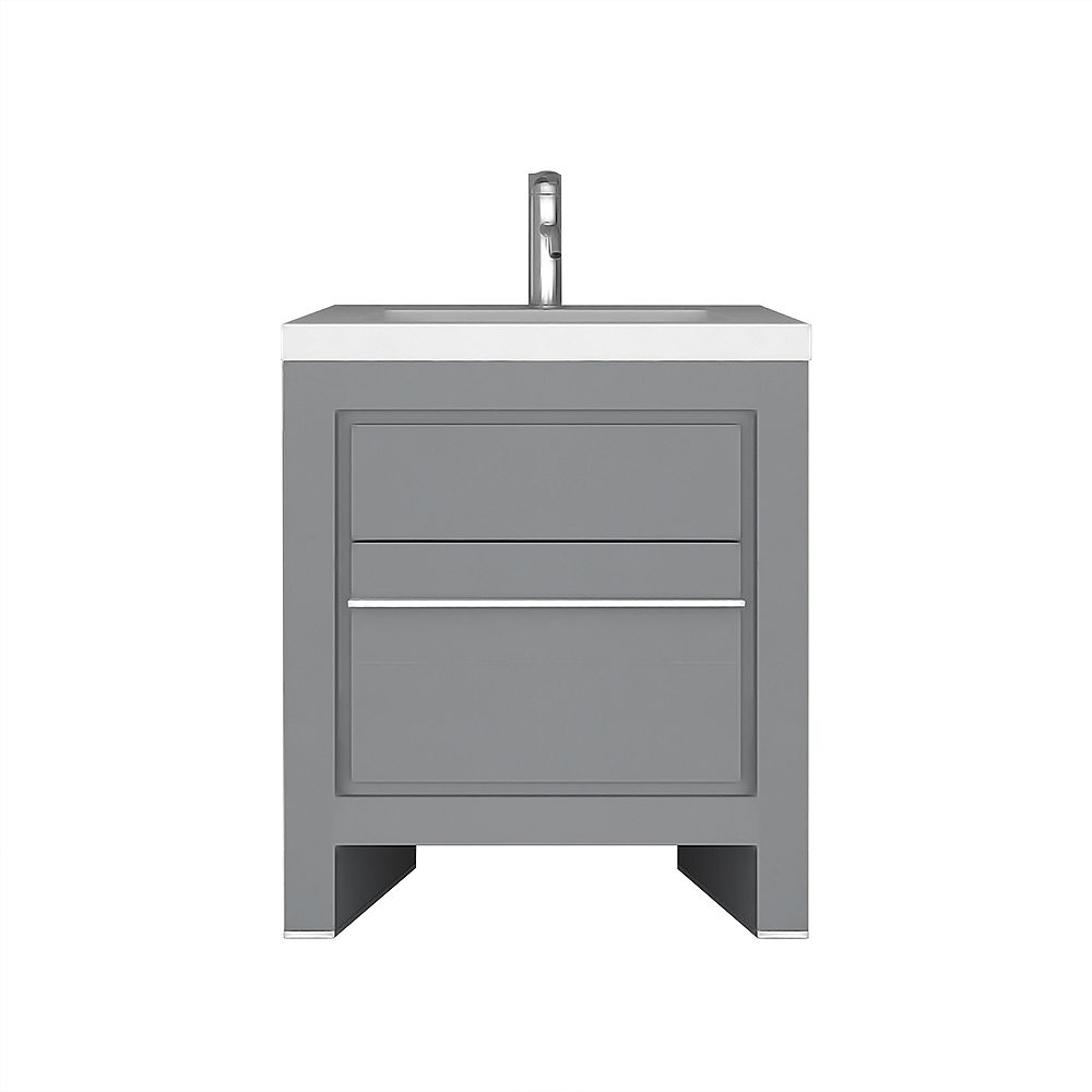 Jade Bath Sloan 28 Inch Single Freestanding Modern Grey Bathroom Vanity With Basin The Home Depot Canada Jade Bath Sloan 28 Inch Single Freestanding Modern Grey Bathroom Vanity With Basin The Home Depot Canada