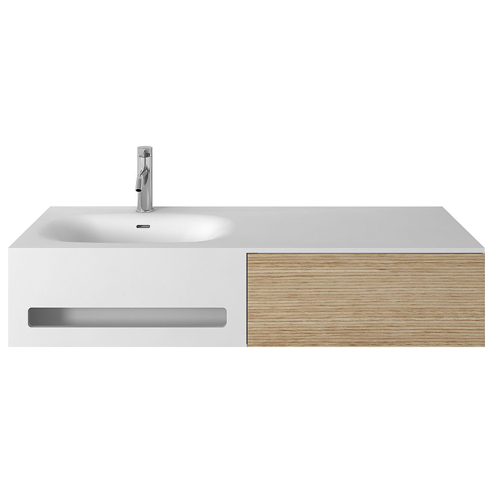 Jade Bath Valera 48 Inch Single Wall Mounted Bathroom Vanity With Integrated Towel Bar The Home Depot Canada