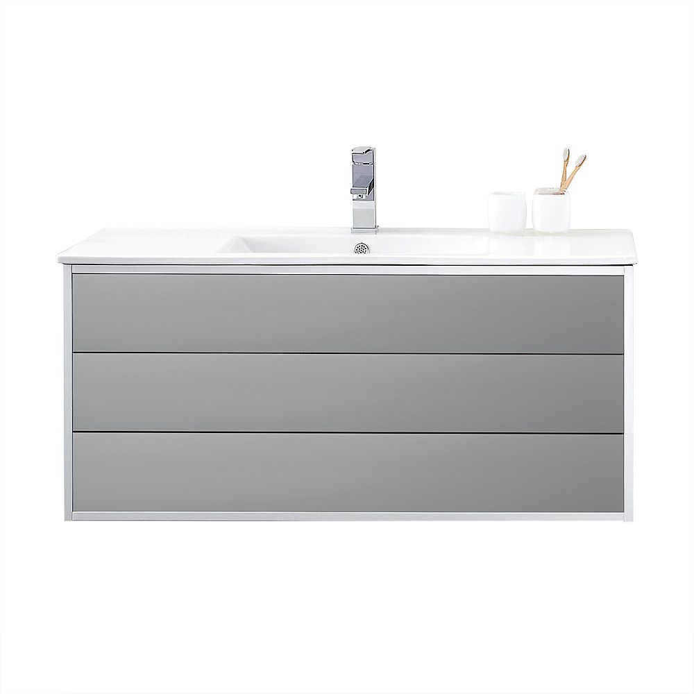 Jade Bath Emma 40 Inch Single Wall Mounted Modern Bathroom Vanity The Home Depot Canada