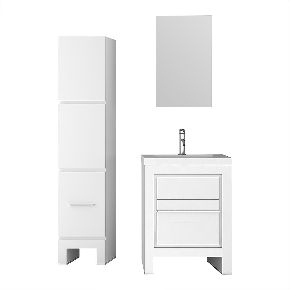 Jade Bath Sloan 28 Inch Single Freestanding Modern White Bathroom 3 Piece Vanity Set The Home Depot Canada Jade Bath Sloan 28 Inch Single Freestanding Modern White Bathroom 3 Piece Vanity Set The Home Depot Canada