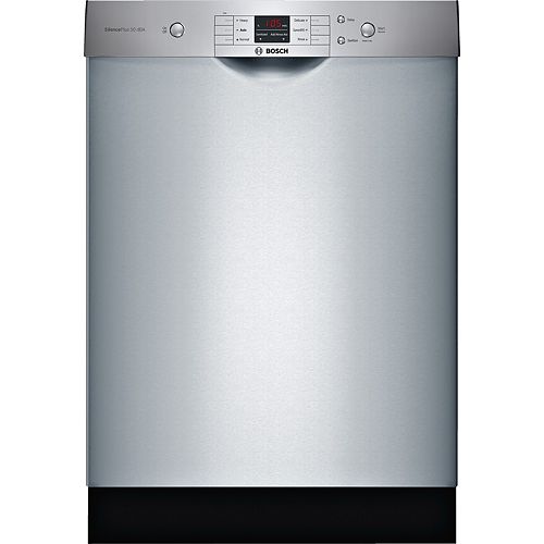 100 Series 24-inch Front Control  Dishwasher in Stainless Steel, Utility Rack, 50dBA Anti-Fingerprint