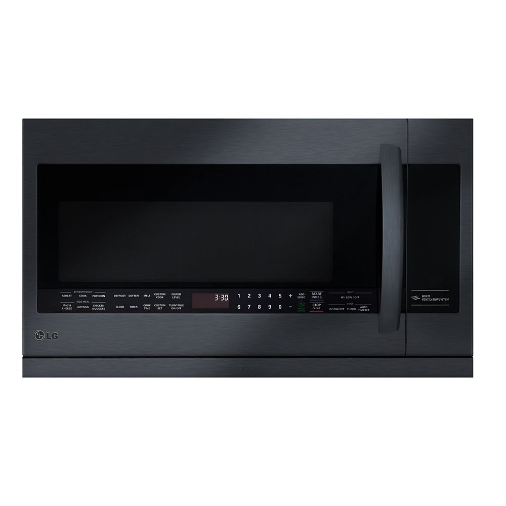 Lg Electronics 2 Cu Ft Over The Range Microwave With Slide Out Extendavent In Matte Bl Home Depot Canada Lg Electronics 2 Cu Ft Over The