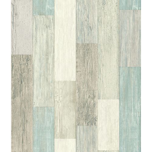 RoomMates Coastal Weathered Plank Peel & Stick Wallpaper