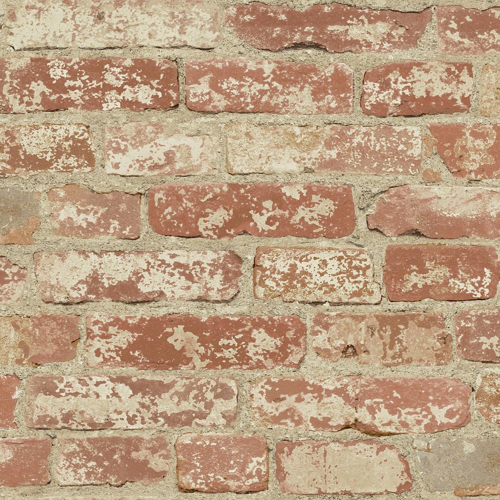 Roommates Stuccoed Red Brick Peel And Stick Wallpaper The Home Depot Canada