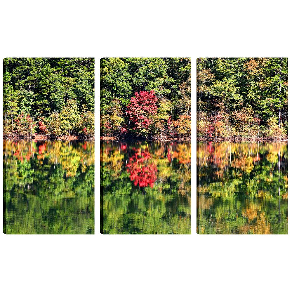 Art Maison Canada 24X12 Landscape Photography Lake Reflection Canvas ...