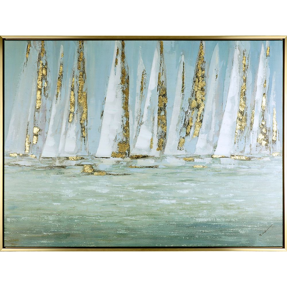 Art Maison Canada the Sailboats 1, Framed Acrylic Canvas